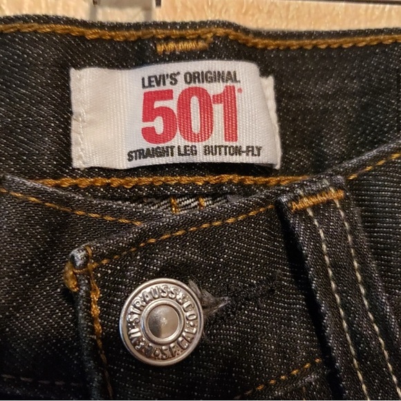 Levi's 501 Cropped Straight Leg Jeans Button Fly Size‎ 29 - Picture 5 of 6